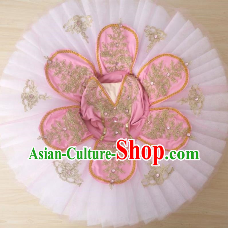 Pink Ballet Skirt Children Pink Tutu Skirt Sling Little Swan Dance Tutu Skirt Girls Swan Lake Costume