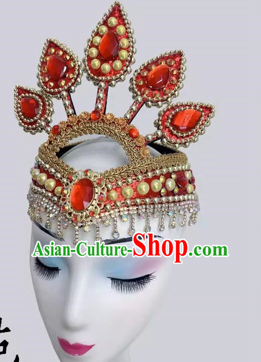 National Dance Art Examination Headdress Lotus Dance Headdress Tibetan Dance Lotus Headdress