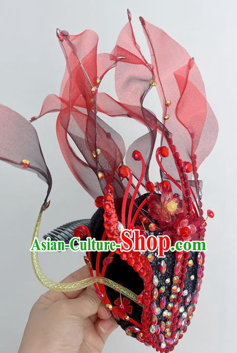 Art Test Dance Repertoire Fire Of The Western Regions Dance Headdress National Dance Solo Performance Performance Hair Accessories