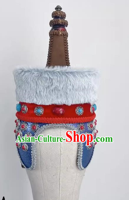Ethnic Dance Mongolian Dance Tengger Tala Imitation Fur Hat Headdress Yikao Mongolian Performance Headdress
