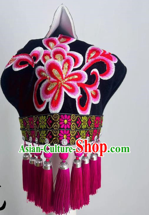 Ethnic Dance Bouyei Miao Tujia Big Flower Embroidery Headdress Headdress Performance Headdress For Art Examination