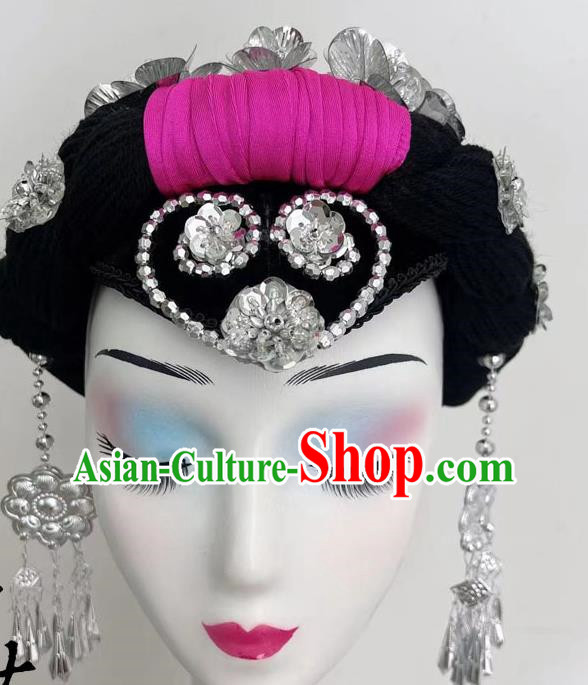 Performance Performance Headdress Yi Nationality Yao Nationality Yi Nationality Tujia Zhuang Nationality Yunshui Yiren Dance Headdress Silver Product Ethnic Style