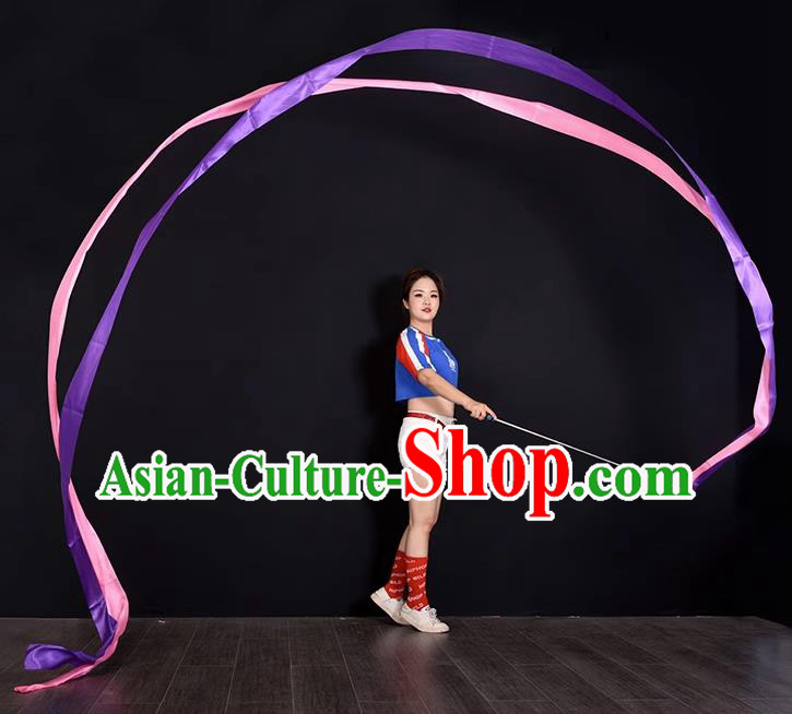 China Physical Training Colorful Silks Folk Dance Prop Handmade Square Dancing Two Ribbons