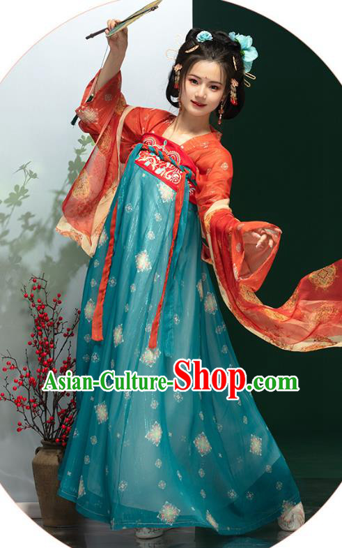 China Ancient Palace Lady Costumes Traditional Woman Hanfu Ruqun Dress Tang Dynasty Clothing