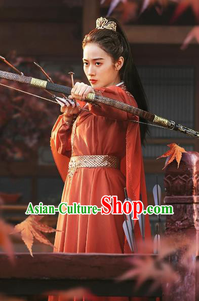 China Romantic TV Series New Life Begins Infanta Shangguan Jing Clothing Ancient Swordswoman Red Costumes