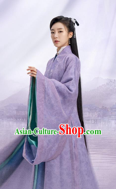 TV Series Romantic Drama My Sassy Female Official Xu Shijin Purple Clothing China Ancient Noble Lady Costumes