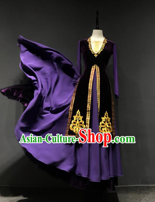 Xinjiang Dance Double Layer Performance Costumes Chinese Minority Uyghur Performance Costumes