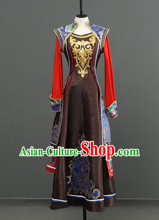 Mongolian Dance Costume Performance Costume Set Female Art Test Practice Clothes Large Swing Skirt