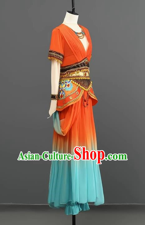 Classical Dance Dunhuang Flying Elegant Rebound Pipa Chinese Exotic Dunhuang Costumes