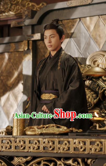 TV Series An Ancient Love Song China Qin Dynasty Emperor Hanfu Garments His Majesty Yuan Qi Black Costumes