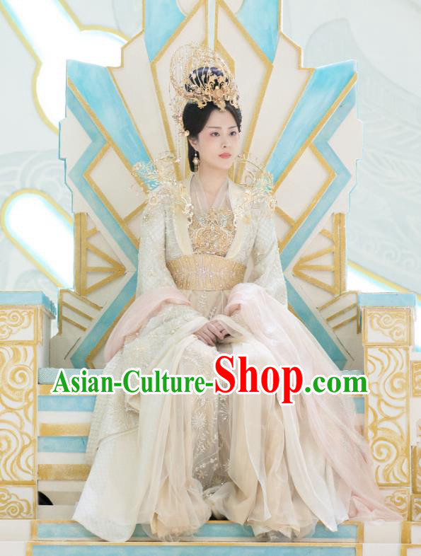 China Ancient Empress Dress Costumes Romantic Drama The Starry Love Goddess Queen Clothing