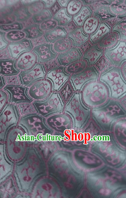 Silver Gray Chinese Classical Pattern Material Song Dynasty Design Traditional Brocade Fabric Ancient Hanfu Cloth
