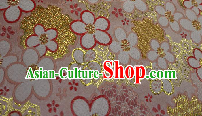 Pink Chinese New Year Costume Cloth Classical Plum Blossom Pattern Material Traditional Design Brocade Fabric