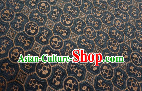Black China Traditional Song Dynasty Design Brocade Fabric Hanfu Cloth Classical Brown Pattern Material