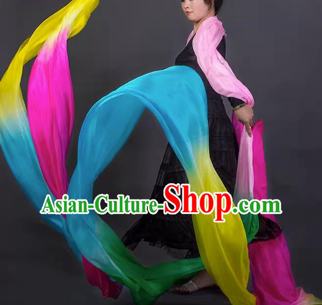 China Handmade Dancing Silk Professional Classical Dance Prop Flying Apsaras Dance Long Ribbon Fan