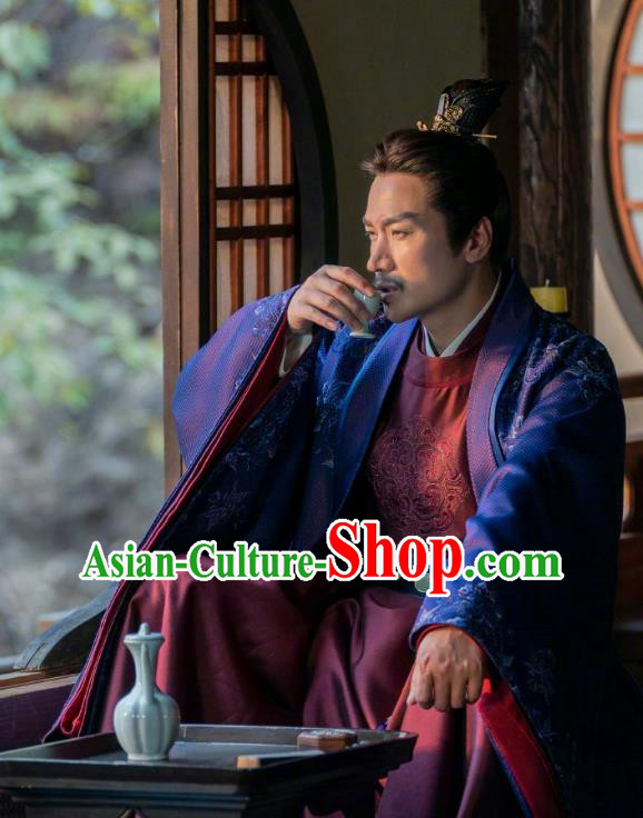 Chinese Song Dynasty Elder Man Costumes Ancient Milord Clothing TV Series Destined Chang Feng Du Jiang He Attire