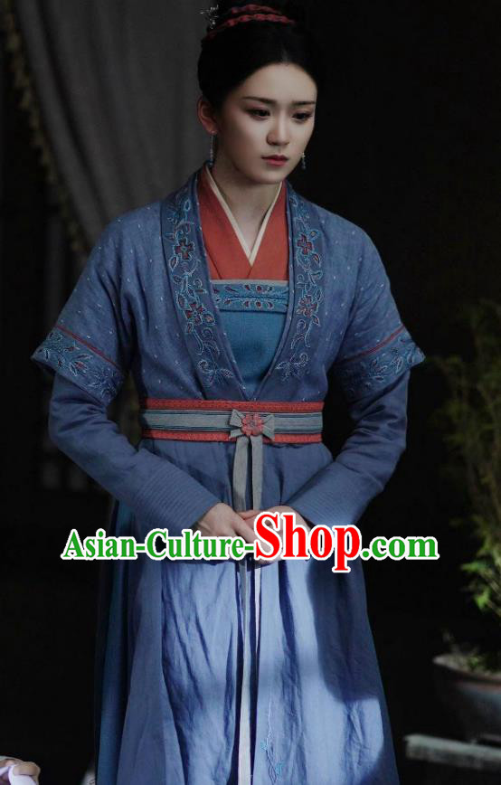 Chinese Ancient Servant Woman Clothing TV Series Destined Chang Feng Du Dress Song Dynasty Maid Lady Costumes