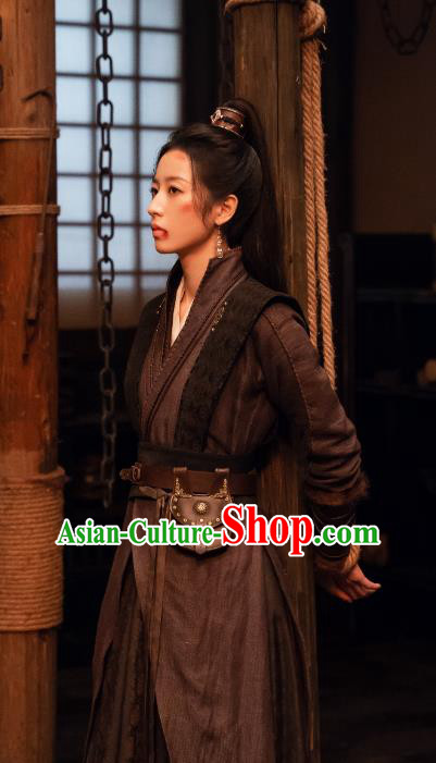 Mystery TV Series Young Blood Female Swordsman Zhao Jian Clothing China Ancient Heroine Garment Costumes