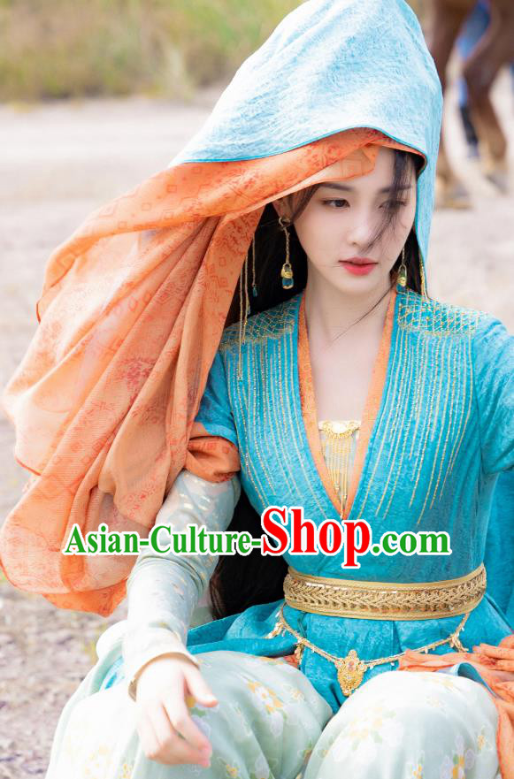 Xianxia Drama Till The End of The Moon Goddess Ye Xiwu Blue Dresses China Ancient Fairy Garment Costumes
