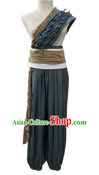 China Male Dance Clothing Folk Dance Outfit Men Group Stage Performance Costume