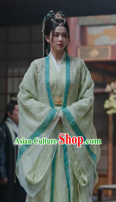 Ye Xiwu Replica Costumes Till The End of The Moon China Xianxia TV Series Ancient Princess Green Dress Clothing
