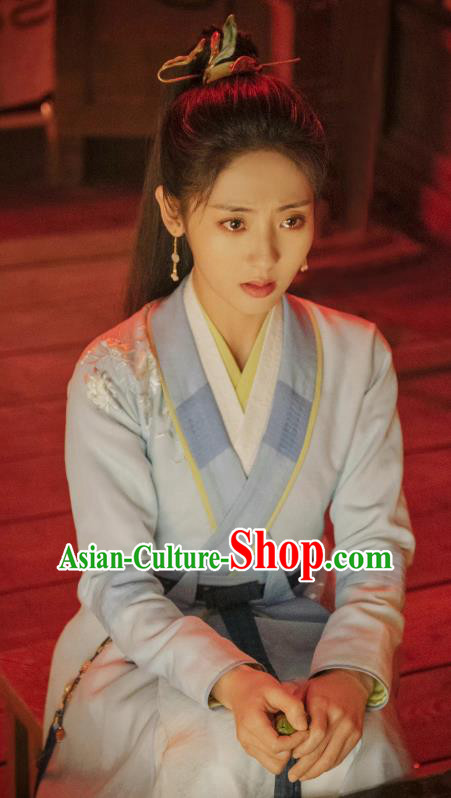 China Ancient Swordswoman Historical Costumes Traditional Heroine Dress Drama Lost Track of Time Lu An Ran Clothing