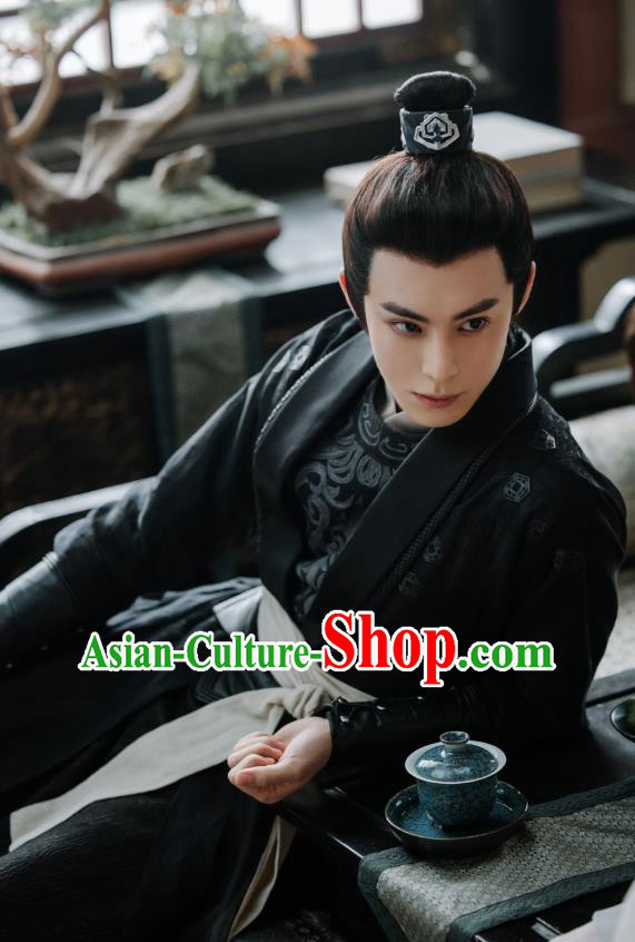 Chinese Traditional Hanfu Ancient Swordsman Costumes TV Drama Unchained Love Eunuch Xiao Duo Black Outfit