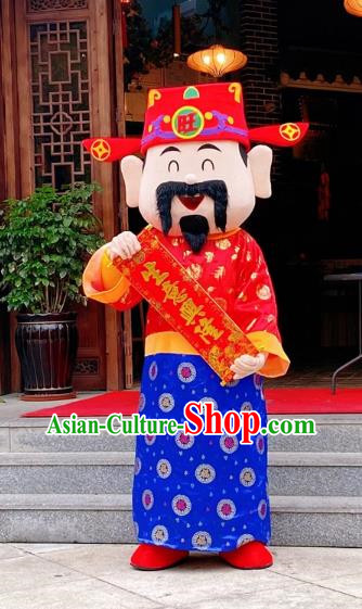 Year of The Dragon God of Wealth Adult Annual Party Celebration Good Cartoon People Wear Walking Doll Costumes New Year Performance Props Doll Costumes