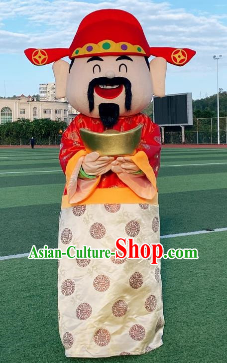 Year of The Dragon God of Wealth Adult Annual Party Celebration Good Cartoon People Wear Walking Doll Costumes New Year Performance Props Doll Costumes