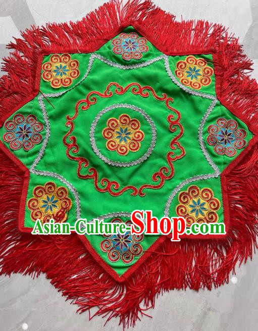 Green Yangko Supplies Northeastern Two Person Large Yangko Singer Silk Scarf Double Sided Flower Yarn Fabric
