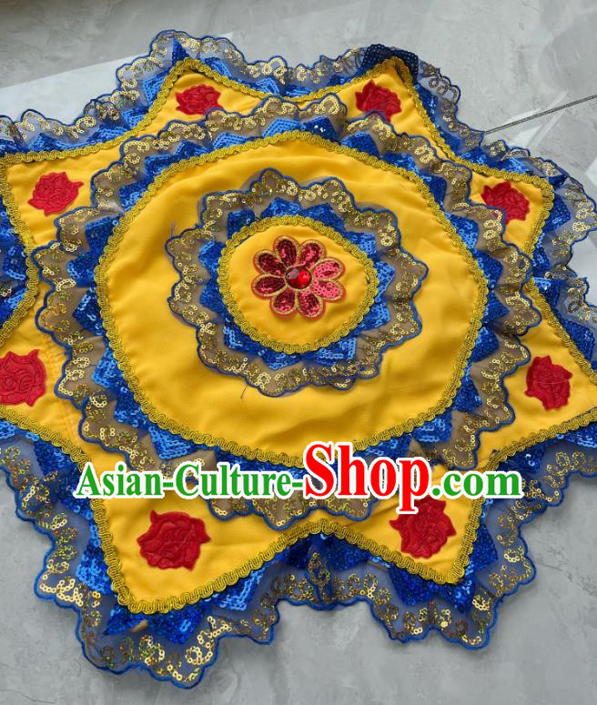 Yellow Yangko Singer Silk Scarf Linen Fabric Lace Straps With Inner Buckle Northeastern Yangko Duo Cross Dressing Stage Performance