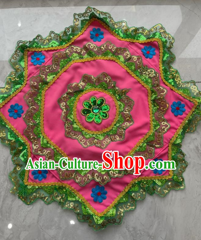 Pink Yangko Singer Silk Scarf And Linen Fabric Lace Straps And Inner Buckle Northeastern Yangko Duo Cross Dressing Stage Performance