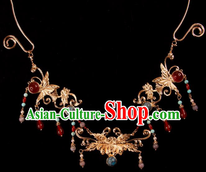 China Ming Dynasty Court Woman Jewelry Handmade Hanfu Necklace Ancient Empress Necklet