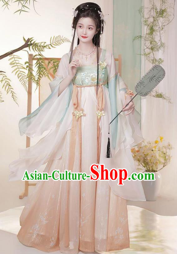 Chinese Tang Dynasty Princess Dresses Ancient Flower Goddess Clothing Hanfu Hezi Qun