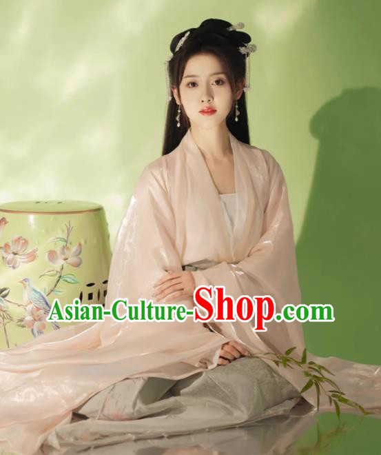 China Jin Dynasty Palace Lady Clothing Ancient Princess Costumes Traditional Hanfu Wide Sleeve Dress
