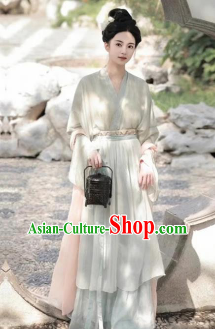 China Song Dynasty Young Woman Clothing Ancient Princess Costume Traditional Hanfu Runqun Outfit