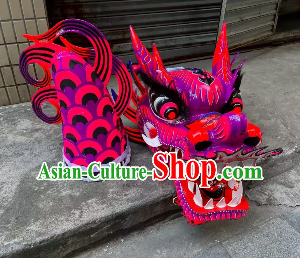 Traditional Competition Parade Dragon Chinese New Year Dancing Dragon Instruments Handmade Dragon Head Body Tail Costume Complete Set