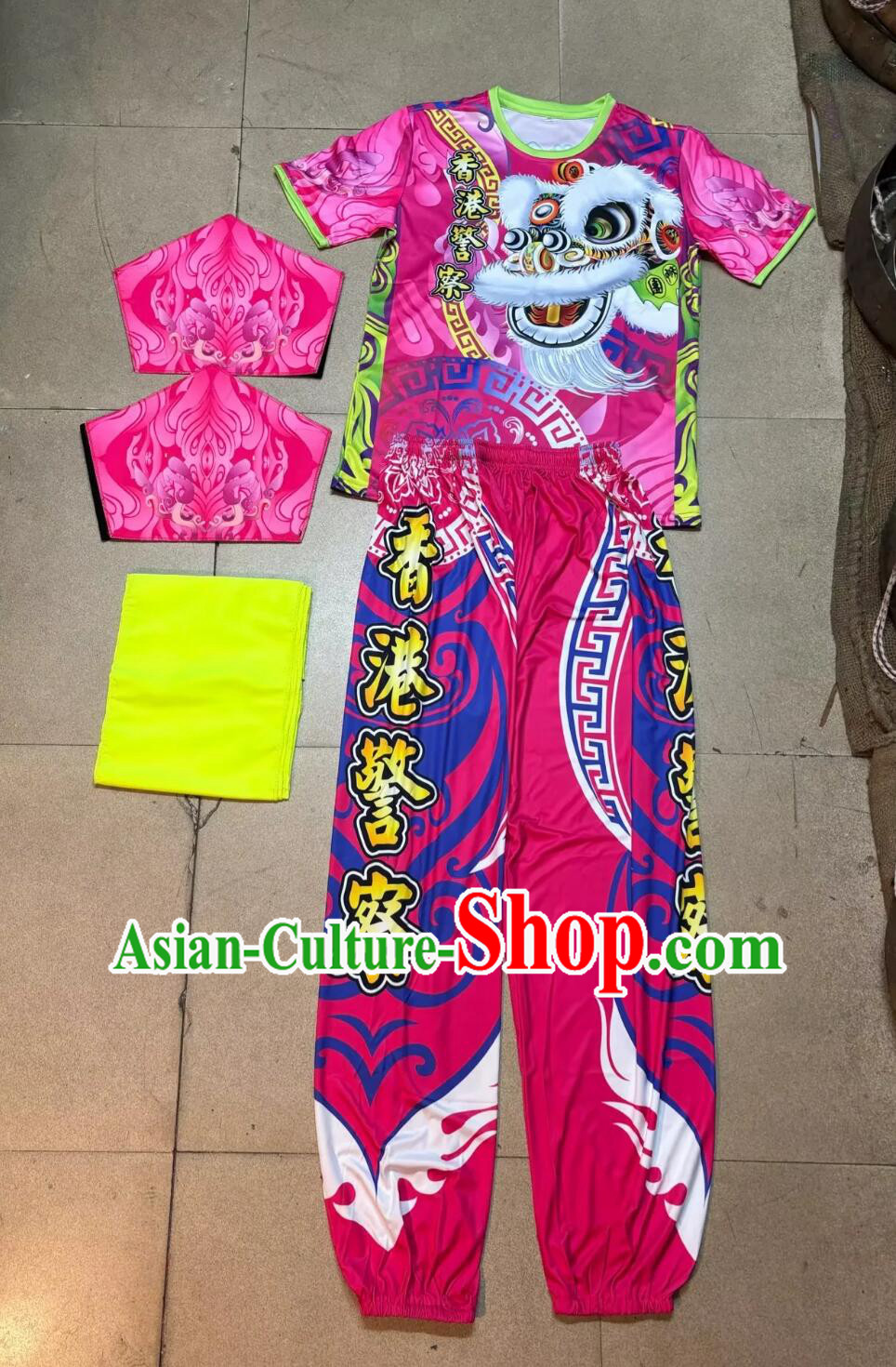 Professional Lion Dance Uniform Chinese Lion Dance Clothing China Festival Performance Pink Outfit