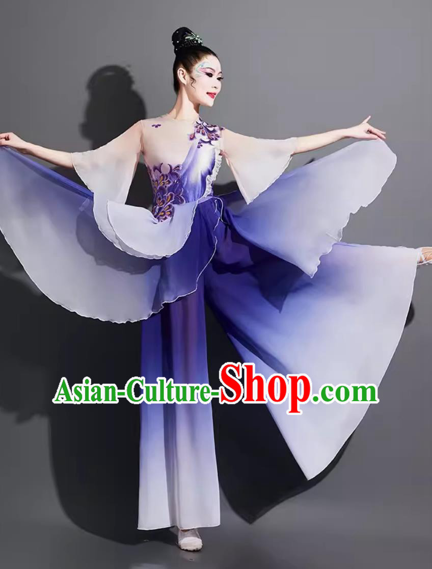 China Folk Dance Purple Outfit Chinese Classical Dance Costume Traditional Butterfly Dance Clothing