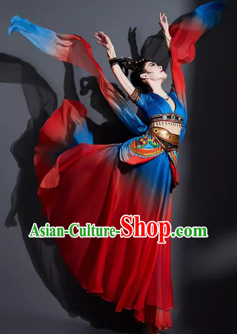 Chinese Classical Dance Costume Feitian Woman Solo Dance Clothing China Dunhuang Flying Apsaras Dance Dress