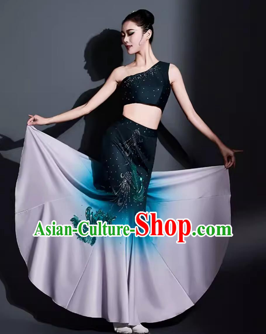 Traditional Yunnan Ethnic Performance Clothing China Peacock Dance Dance Dress Chinese Dai Nationality Dance Costume