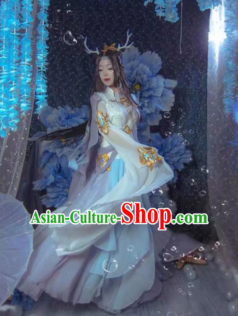 Ancient Chinese Goddess Costume China Online Game Sword Heroes Fate Cosplay Penglai Princess Dress
