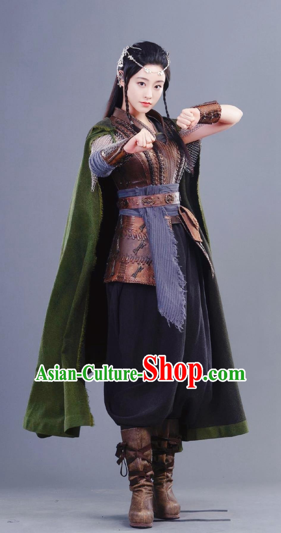 Ancient China Swordswoman Clothing Traditional Chinese Hanfu TV Series Drama Burning Flames Shen Yin Country Heroine A Lan Costume