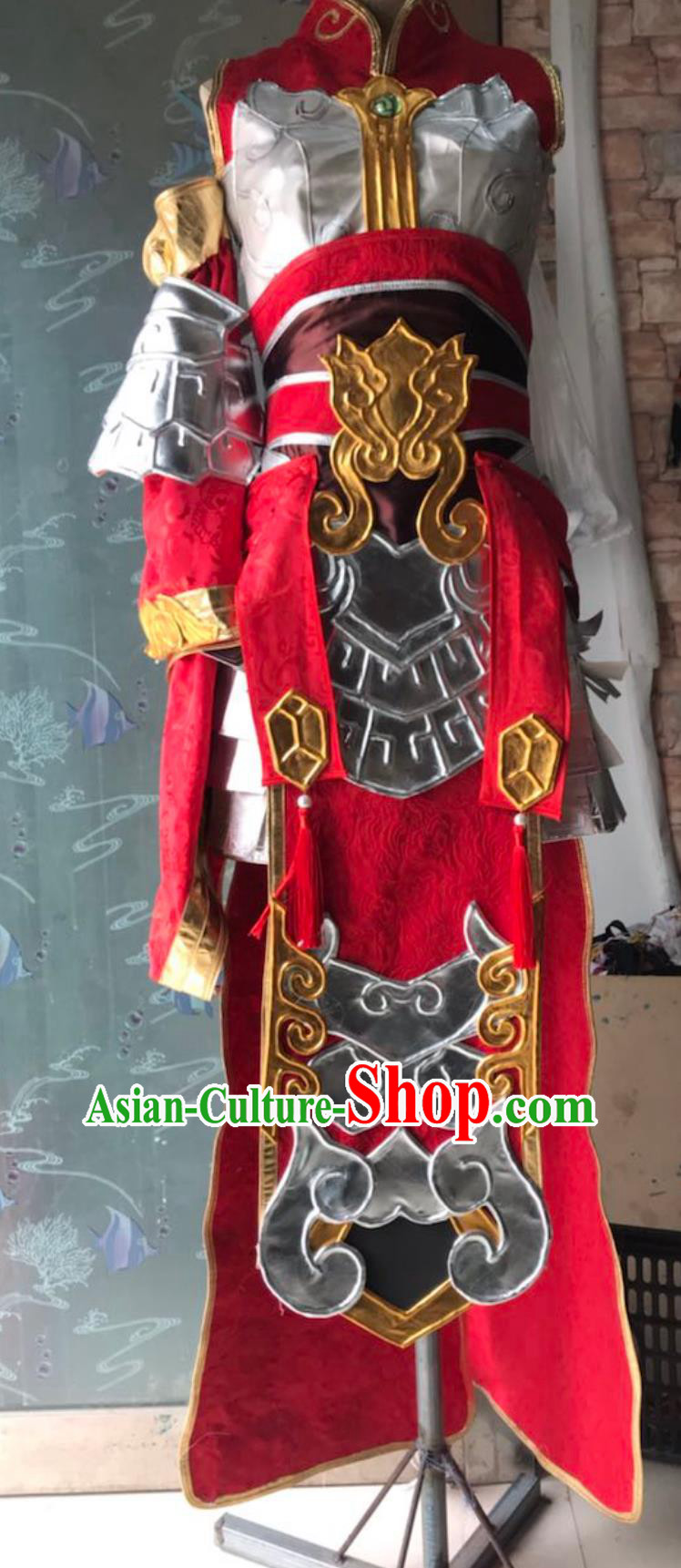 Cosplay Online Game Sword Heroes Fate TIance Cao Xua Yang Costume China Wuxia Swordswoman Dress Ancient Chinese Female General Clothing