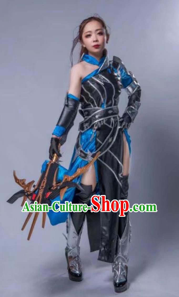 Ancient Chinese Clothing Cosplay Online Game Sword Heroes Fate Tangmen Swordswoman Costume China Wuxia Female Assassin Dress