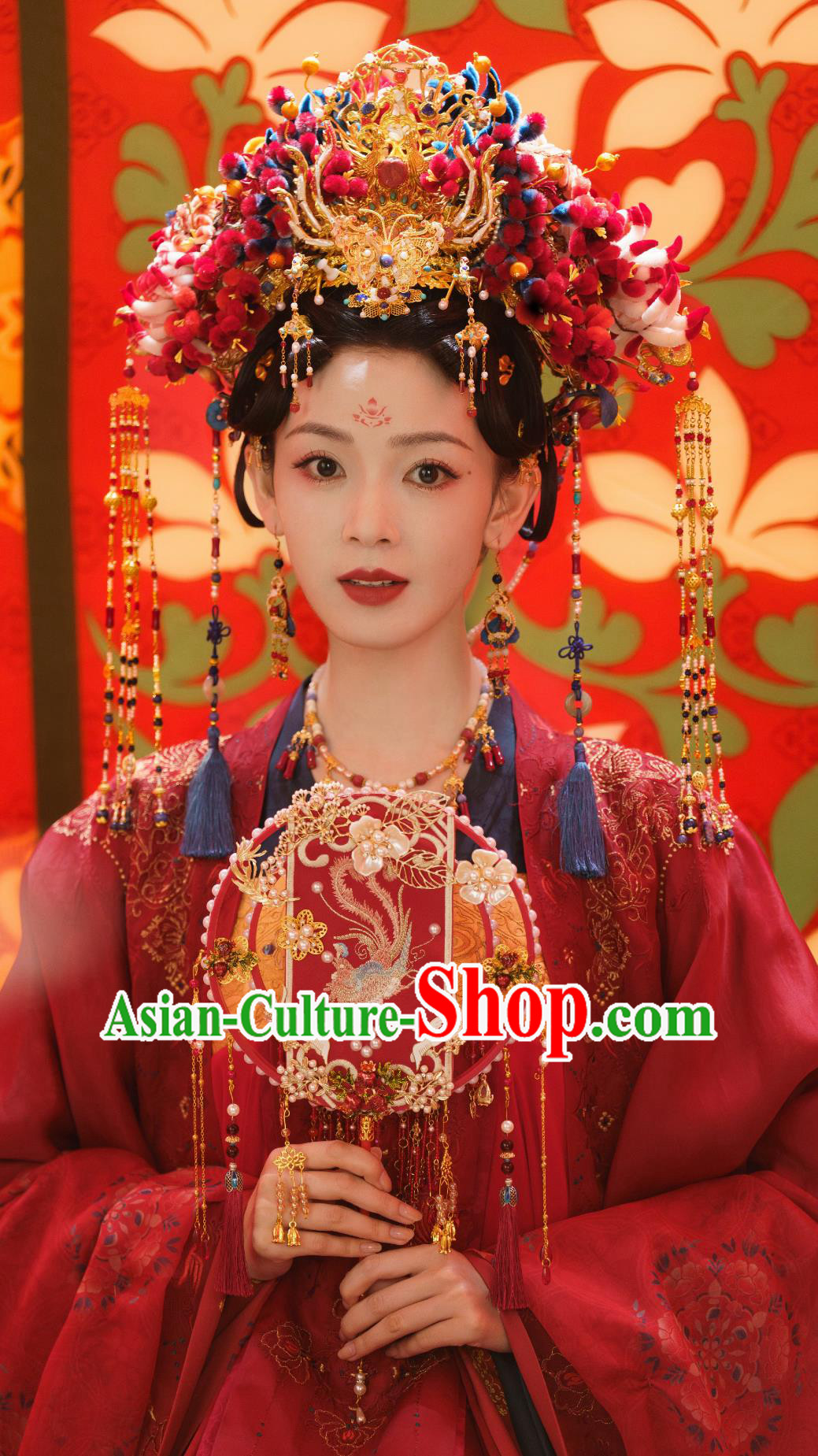 Traditional Chinese Tang Dynasty Wedding Red Hanfu Dress TV Series Drama Follow Your Heart Jiang Suo Luo Costume Ancient China Bride Clothing