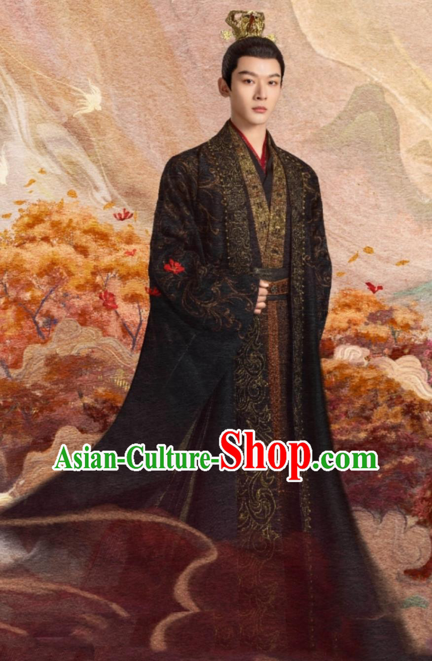Traditional Chinese King Hanfu TV Series Drama Lost You Forever Xiyan Cang Xuan Costume Ancient China Emperor Clothing