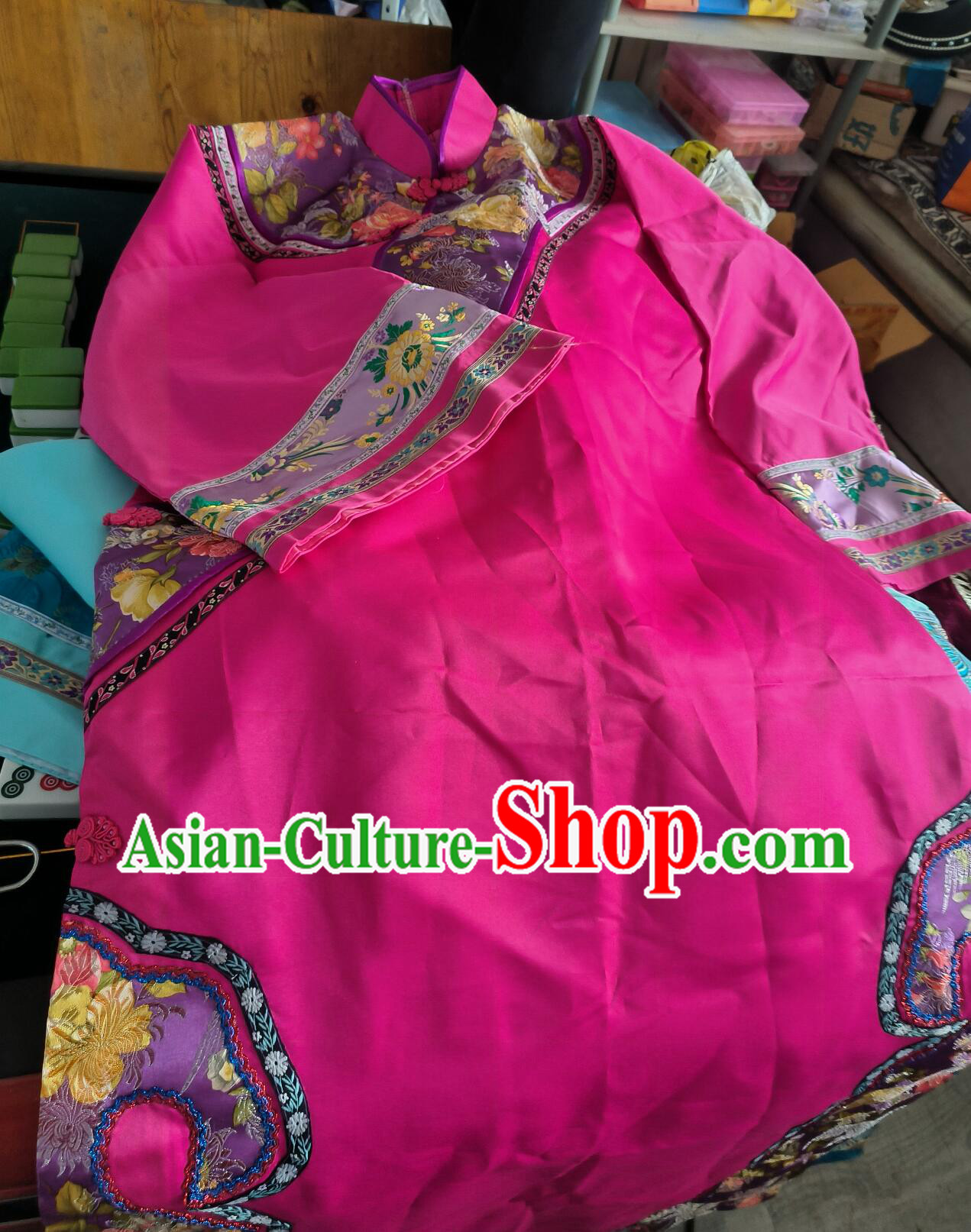 Ancient China Princess Clothing Palace Lady Fushcia Dress Chinese Qing Dynasty Empress Costume