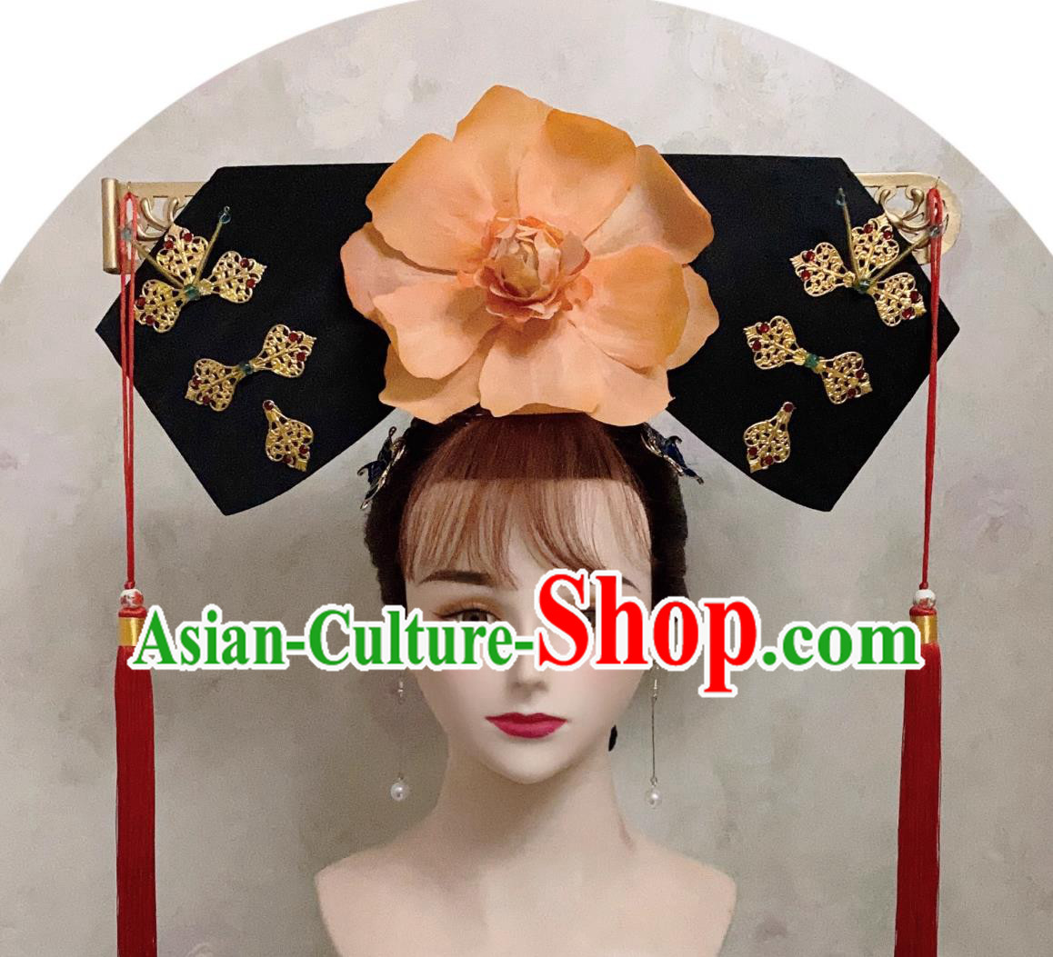 TV Drama My Fair Princess Xiao Yan Zi Grand Headpiece Traditional Chinese Qing Dynasty Court Lady Hat Ancient China Empress Qi Headgear