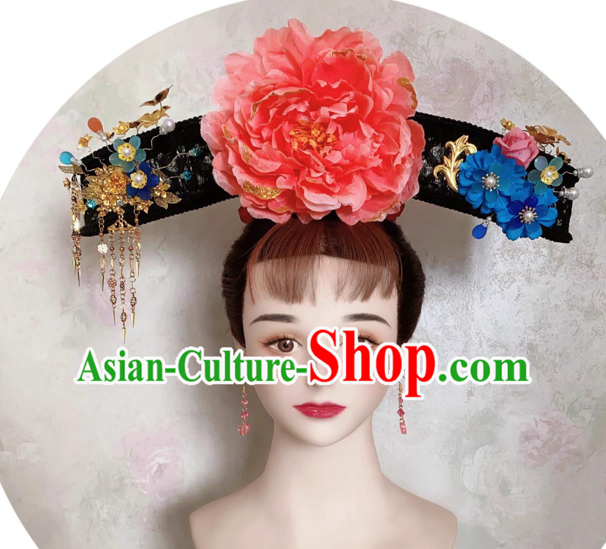 TV Series My Fairy Princess Pearl Zi Wei Headgear China Qing Dynasty Manchu Woman Headpiece Traditional Chinese Court Headdress